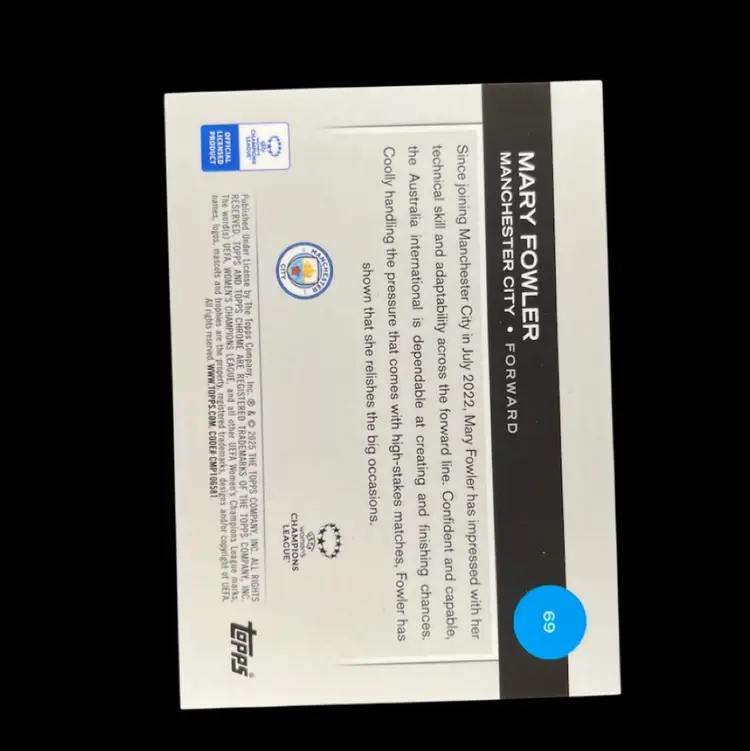 Mary Fowler 2024/25 Topps Chrome UWCL Pink /250 Manchester City Soccer Card