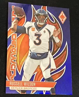 Russell Wilson 2023 Phoenix Purple Flame Throwers 07/35 #FLA-20 Denver Broncos