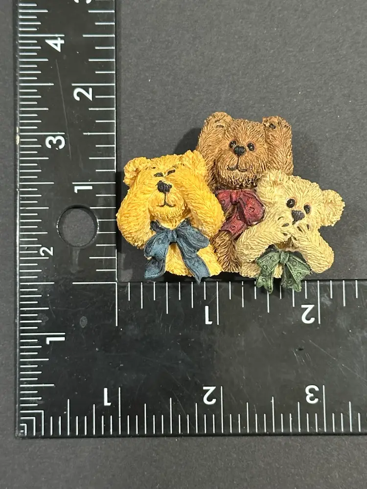 Boyd's Bears Blink, Hush, and Shush Resin Brooch