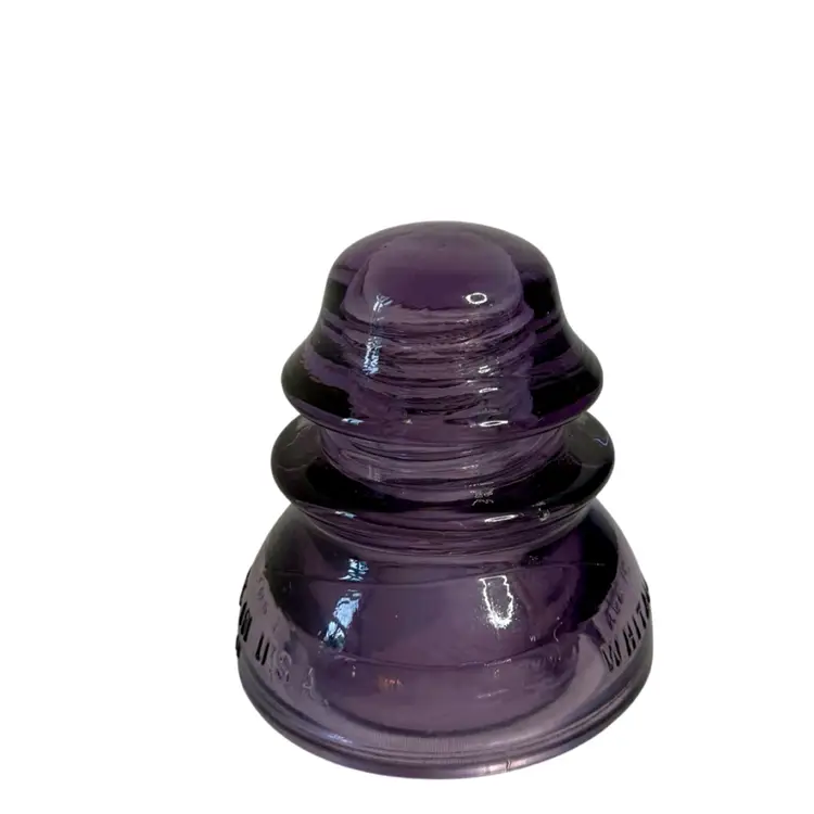Vintage 1920’s Purple Whitall Tatum Glass Insulator No 1 (17) USA UV Glow