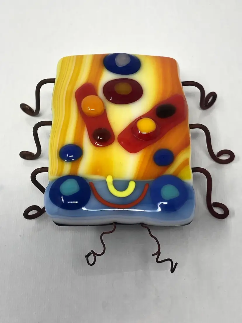 Boohger Bug Fused Glass Bug with Copper Wire Accents