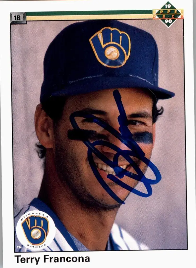 Terry Francona Signed Milwaukee Brewers 1990 Upper Deck #180