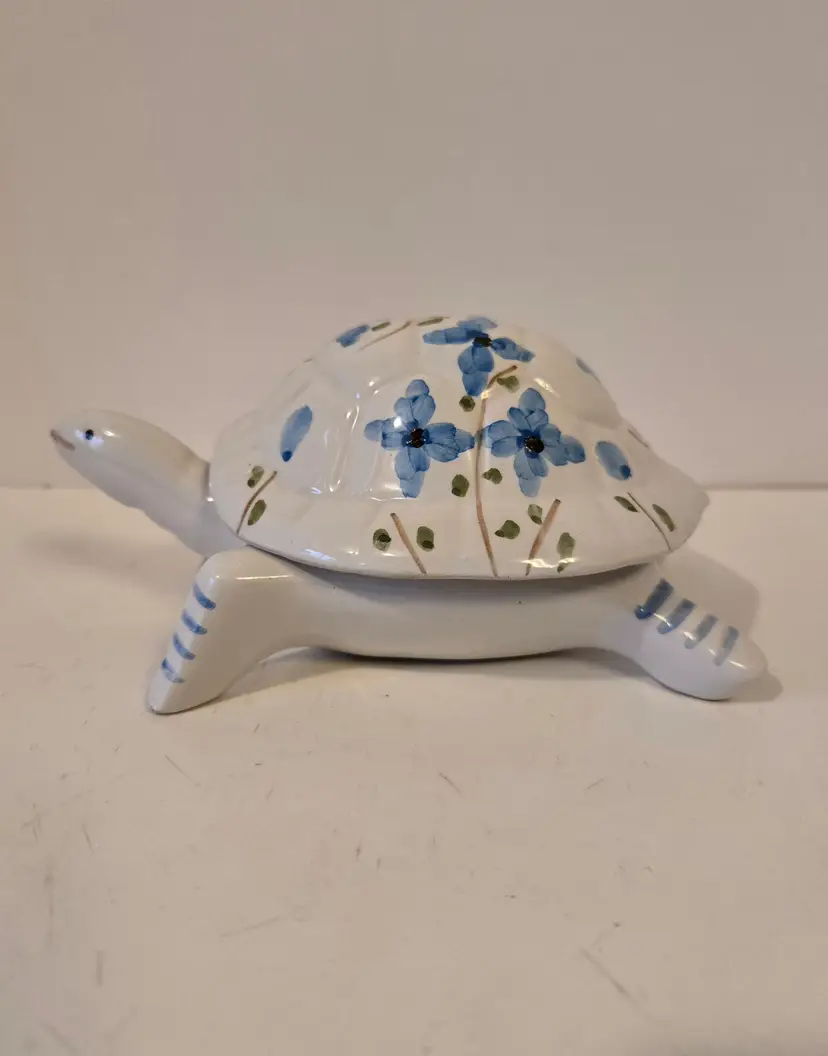 Portuguese Pottery Turtle Trinket Box