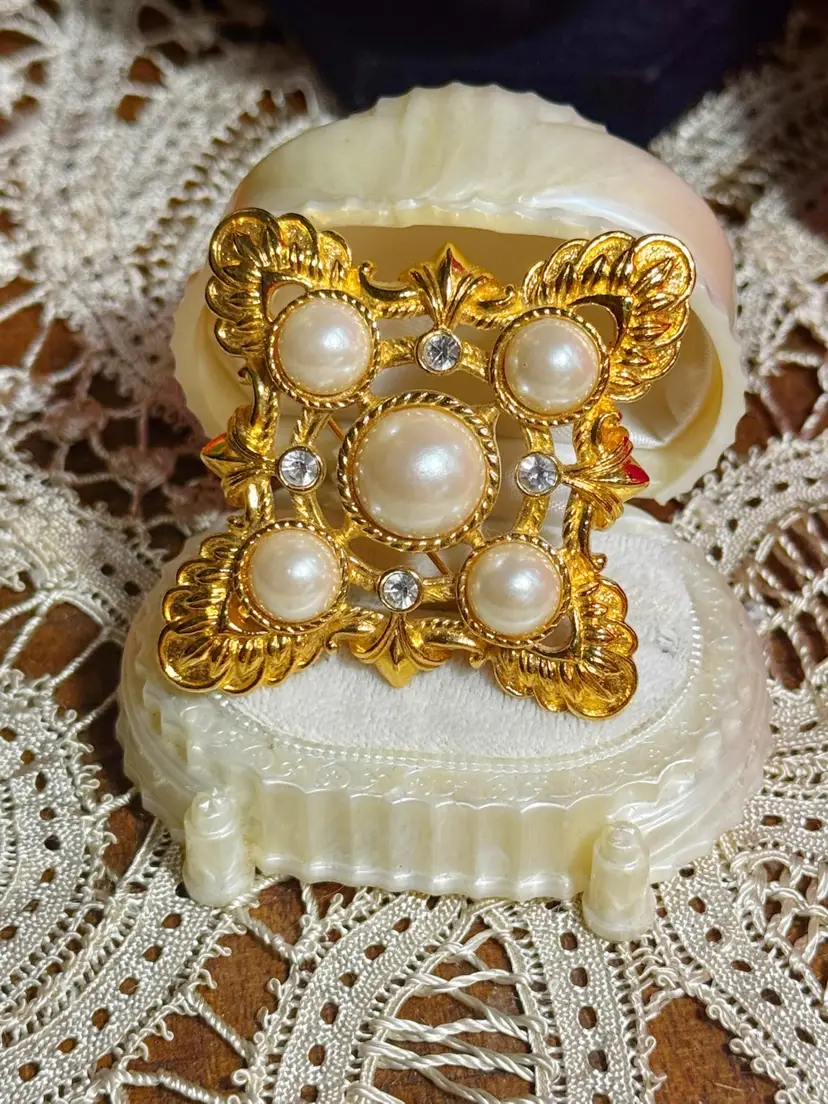 Vintage Kenneth Jay Lane For Avon Maltese Cross Brooch