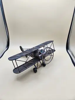 Copper Metal Bi-Wing Old Fashioned Plane