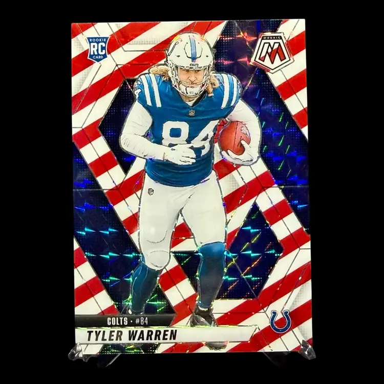 Tyler Warren 2025 Panini Mosaic RC #354 Red White Blue Prizm Indianapolis Colts