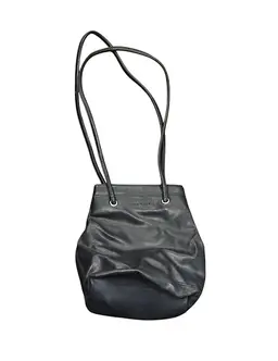 Nine West Vintage Purse Black Shoulder Straps Faux Leather Magnetic Snap Y2K