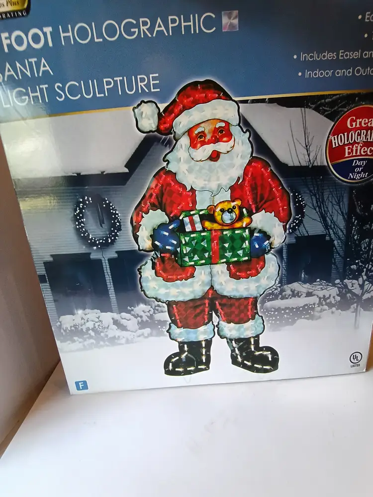 Holographic Santa Claus Light Sculpture