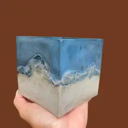 4” Snowy Night Square Concrete Planter