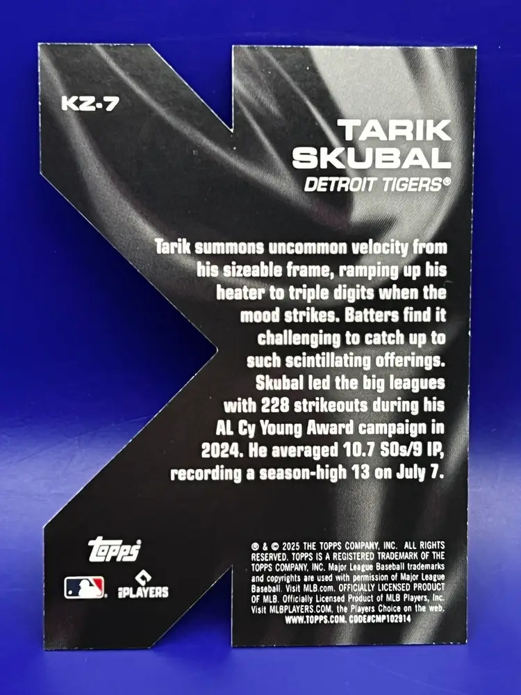 2025 Topps Series 2 Tarik Skubal K-Zone Die Cut SSP Detroit Tigers