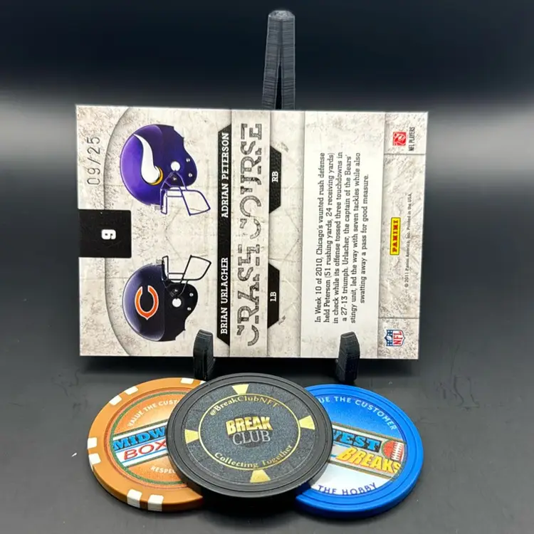 Brian Urlacher Adrian Peterson Platinum 09/25 Crash Course 2011 Gridiron Gear Chicago Bears Minnesota Vikings