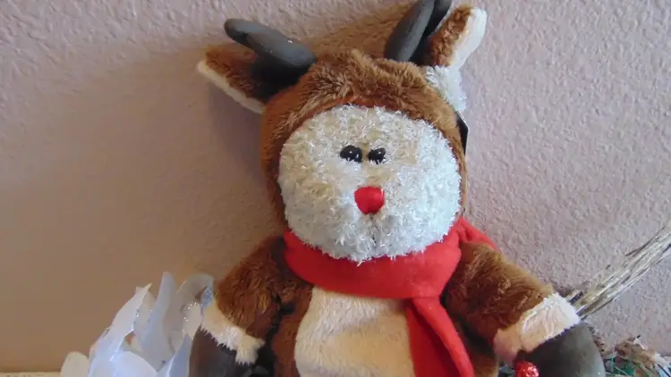 Pre-Owned 28th addition 2003 Starbucks Barista Bear collection "Rudolph the Red nose reindeer" Bear.