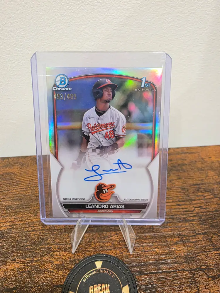 LEANDRO ARIAS 2023 BOWMAN CHROME 1ST AUTOGRAPH REFRACTOR AUTO /499 Q3855