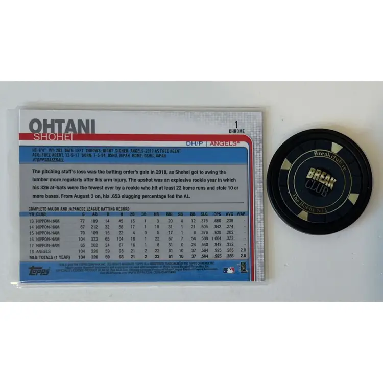 Shohei Ohtani Topps Chrome Rookie Cup Los Angeles Angels