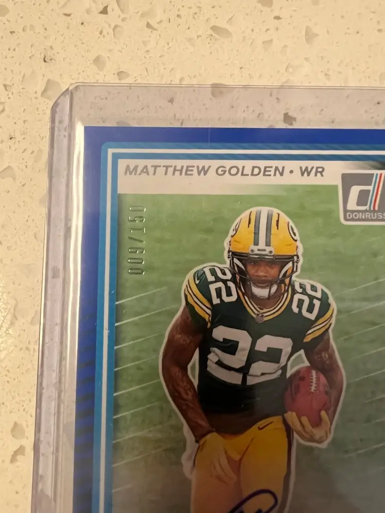 2025 Donruss Matthew Golden Rated Rookie Blue Autograph /150.