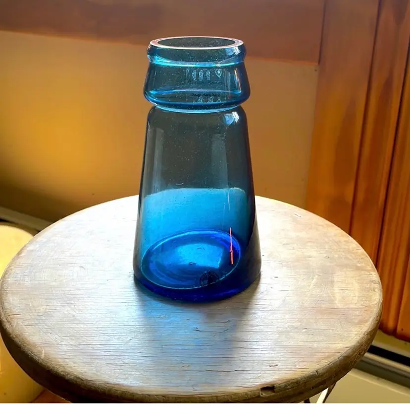 Vintage 90's IKEA Maria Kariis cobalt blue glass vase
