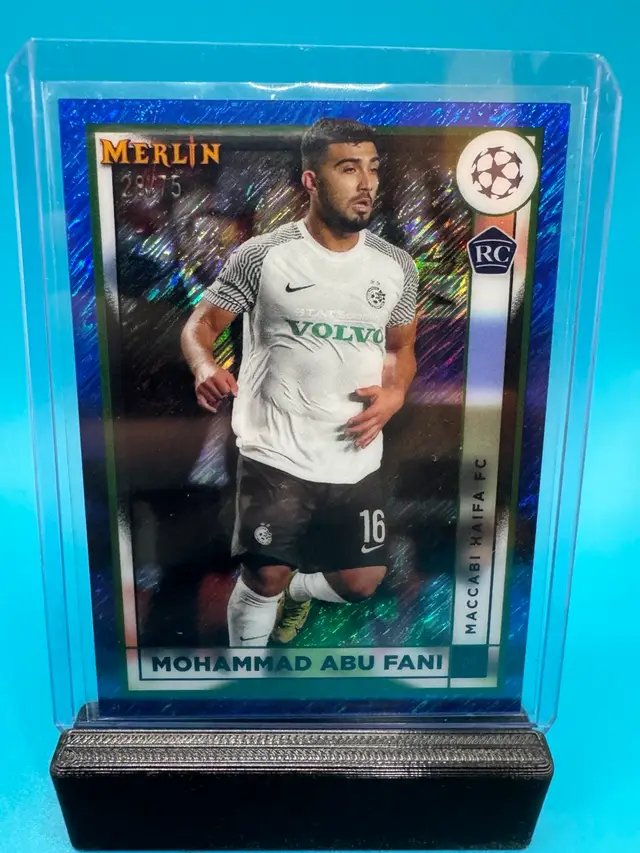 Mohammad Abu Fani Topps Merlin Blue Shimmer Refractor /75 RC Maccabi Haifa FC