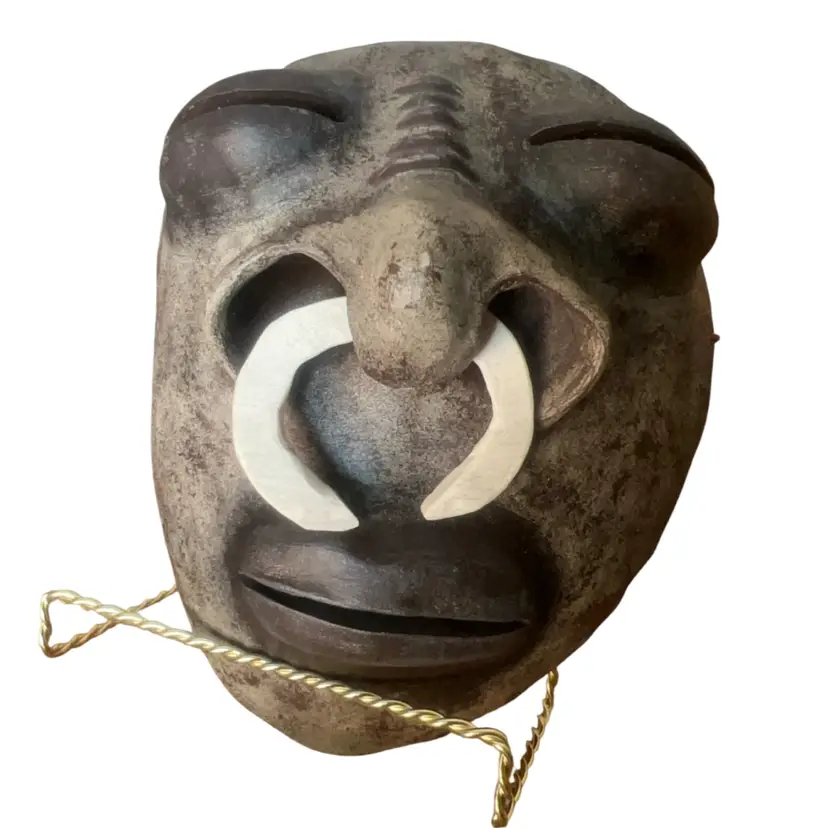 Clay Mask Africa Signed “Dubo”