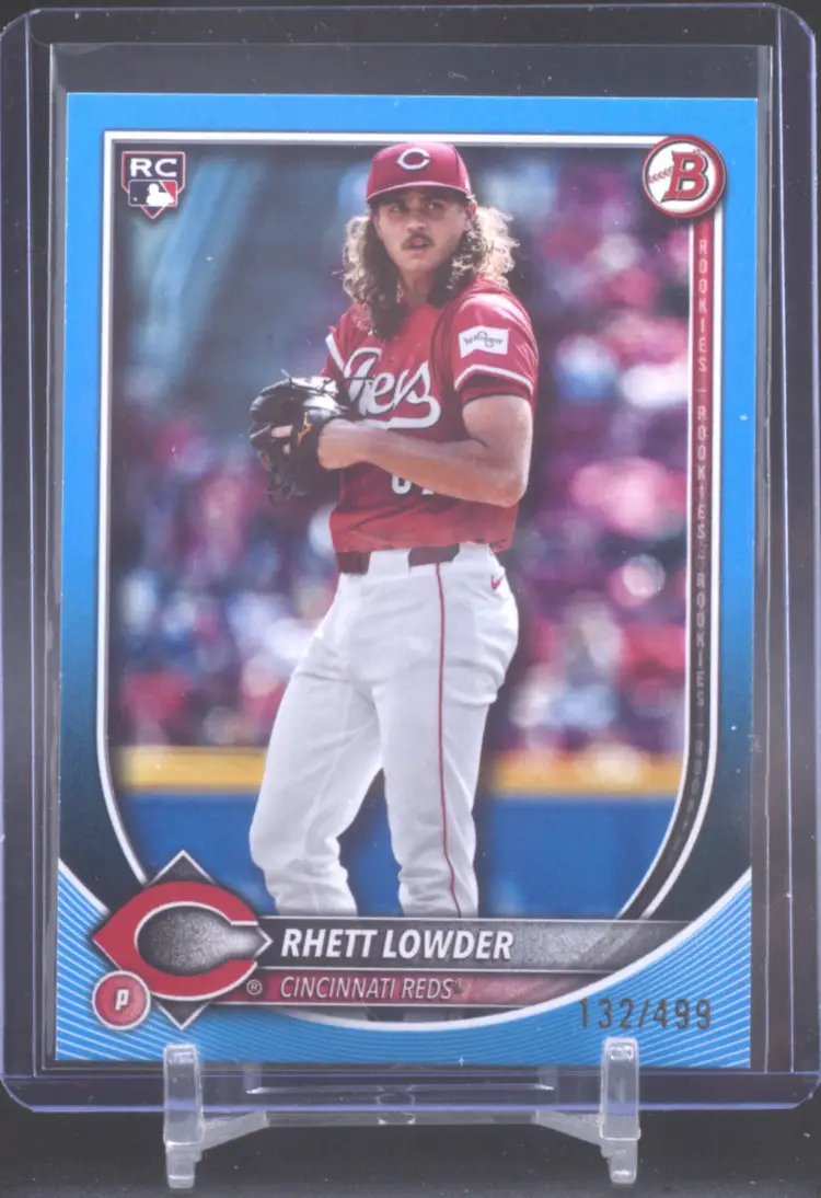2025 Bowman Sky Blue /499, Rhett Lowder RC, Cincinnati Reds