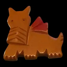 Bakelite Scotty Dog Schnauzer Brooch 1.75”