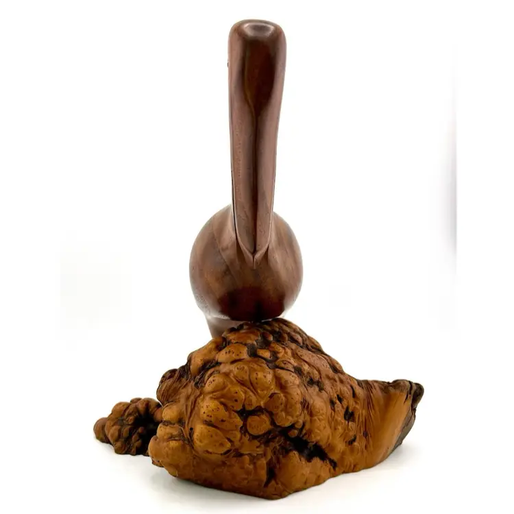 Ships Free Artist Signed Original- Bruce Stamp Hand Carved Wood Pelican