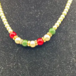 Pearls W Red And Green