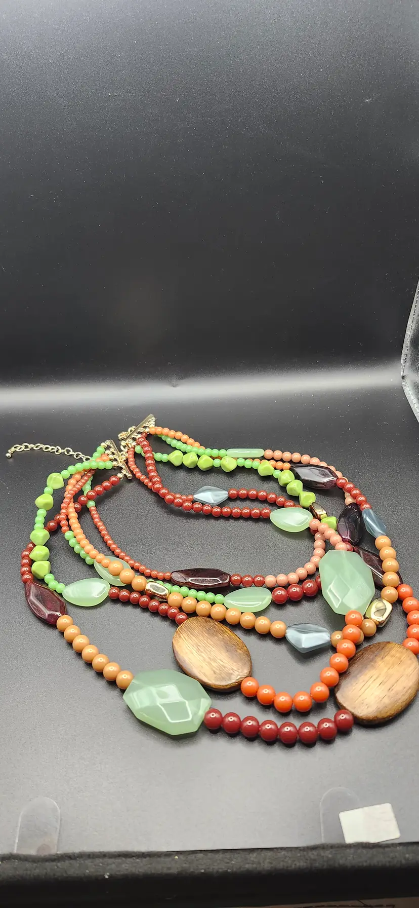 #01 Boho Multicolor Beaded Layered Necklace - NOS
