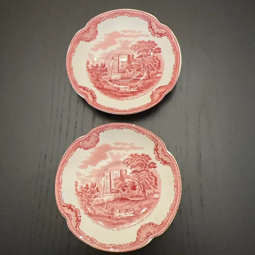 Pair of Vintage Johnson Brothers Old Britain Castles Saucers