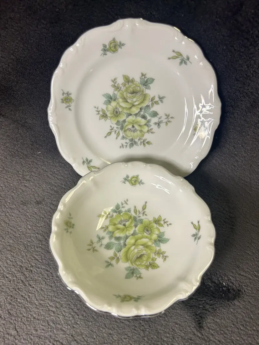 Johann Haviland Blue Garland Bread Butter Plate &!Fruit Bowl  Set Of 2