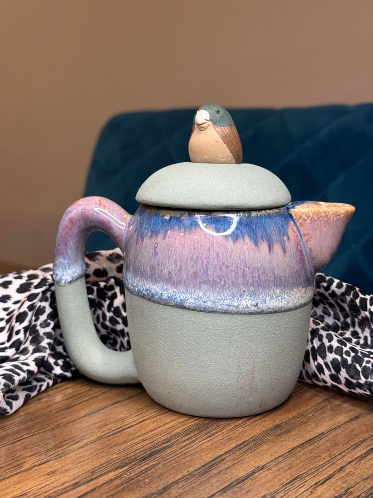 LARGE SALTGLAZED Bird Ceramic Pitcher