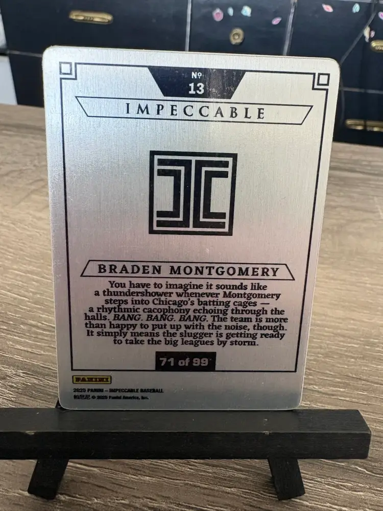 Braden Montgomery 2025 Panini Impeccable Stainless Stars /99 MLB Baseball Card Chicago White Sox (F)
