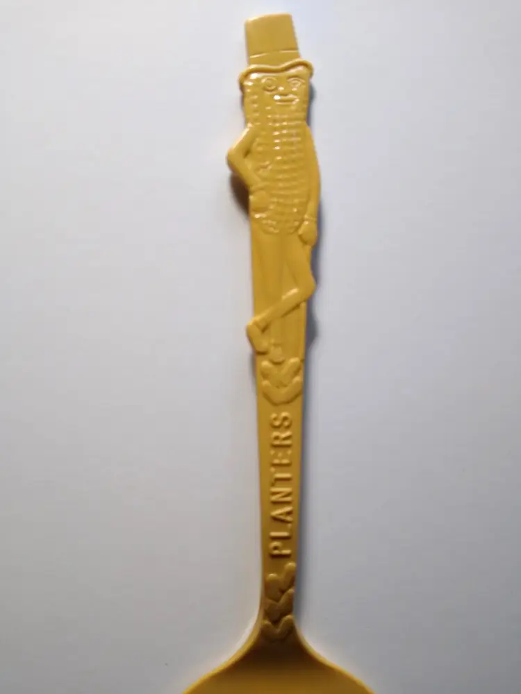 Mr Peanut Vintage Tan Plastic Serving Spoon 1950s Planters Peanuts Kitchenware