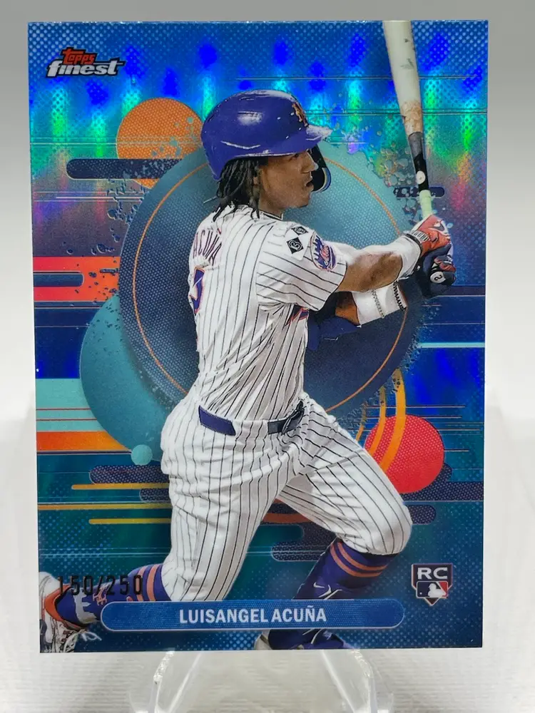 2025 Topps Finest Luisangel Acuna #108 Blue Refractor /250 RC NY METS
