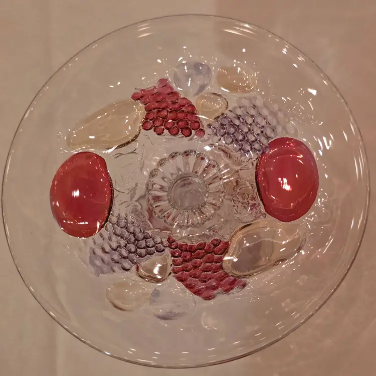 Vintage Westmoreland Crystal Della Robbia 6.5" Mint Compot Pedestal Dish