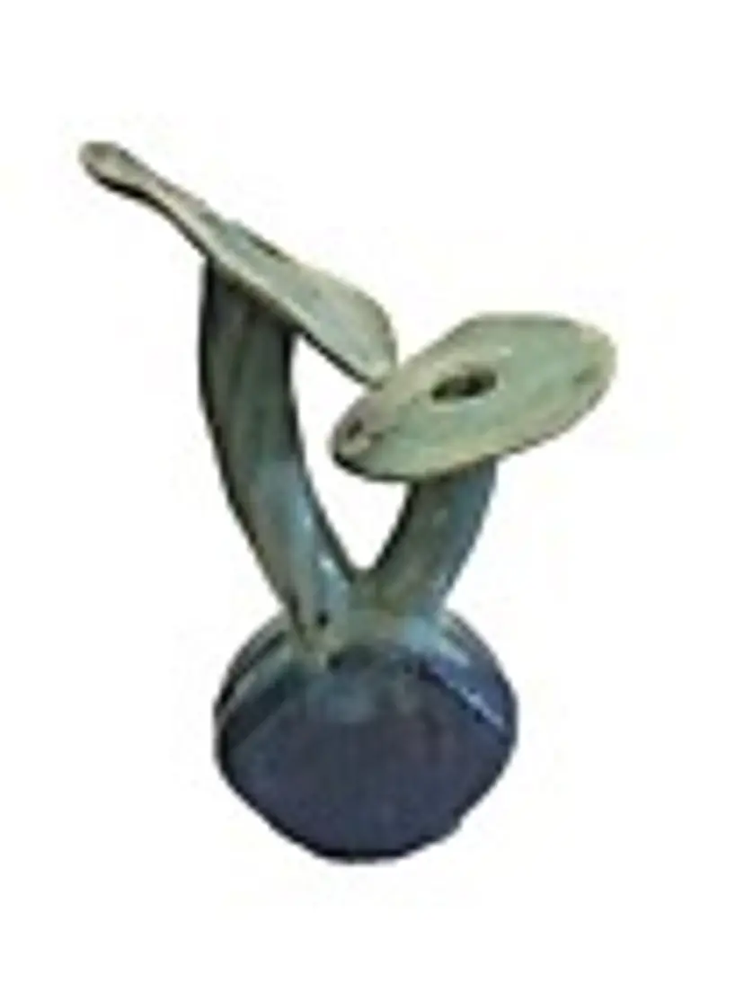 Pottery Mushroom Abstract Signed D.L. Davis Nashville Tennessee TN 13 In Vintage