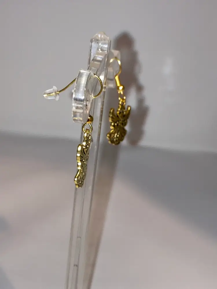 2 Day Sale! 🎉🎄🎉Angel Earrings! 1 1/2” Drop. Gold Tone Hardware. Made By Me! 🎄🌲🎄