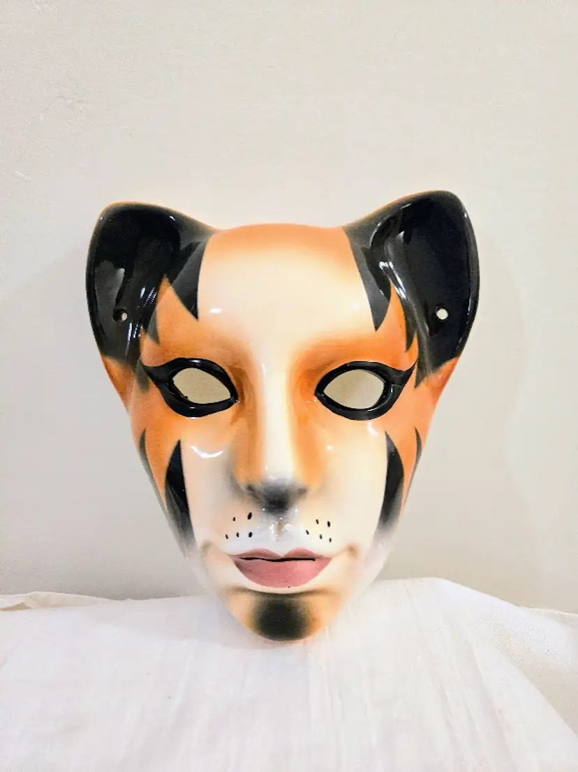 Mask Cat, Tiger, Ceramic 1987 MANN, Taiwan