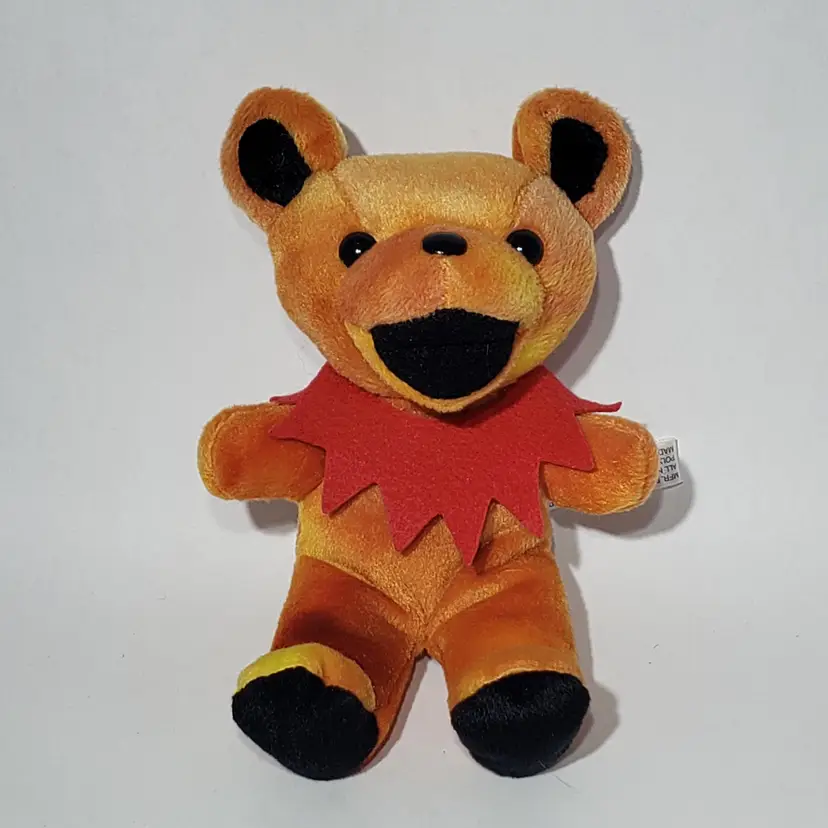 VTG Grateful Dead 8" Orange Bear Jack Straw Plush 1994 Steven Smith Liquid Blue