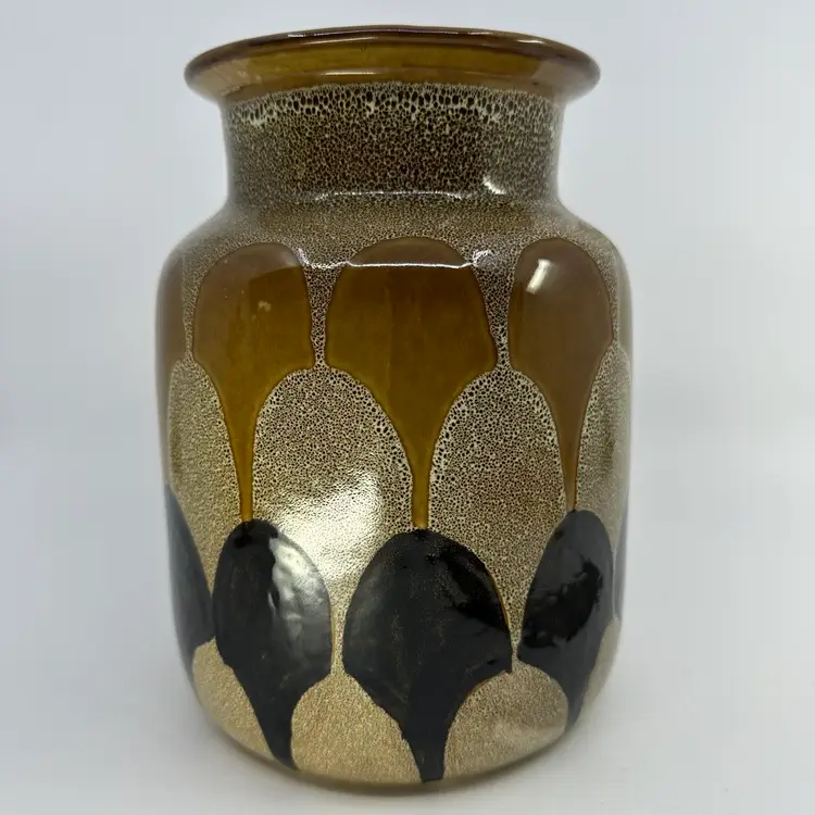 Italian Ceramic Vase in Retro Patterned Made In Italy Sticker