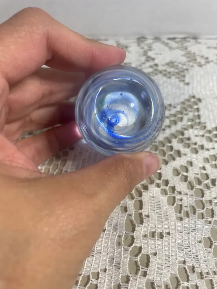 Blue Art Glass Egg Paperweight