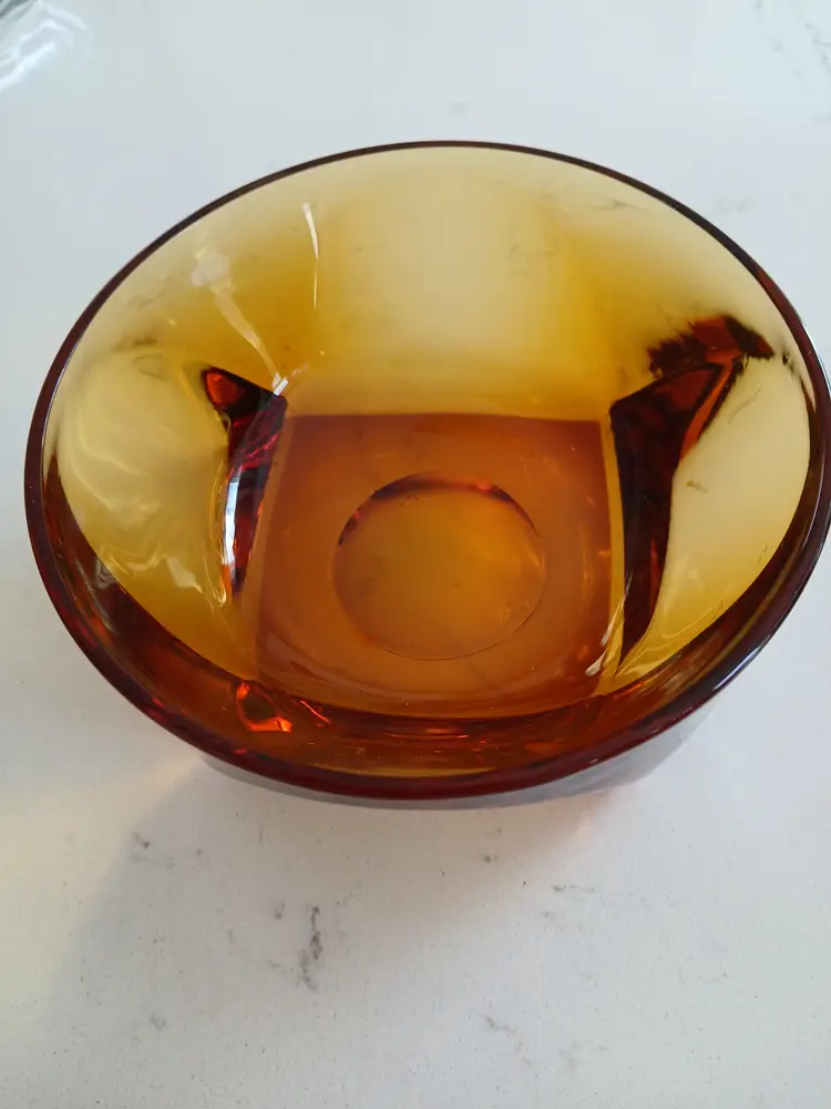 MCM AMBER GLASS DISH