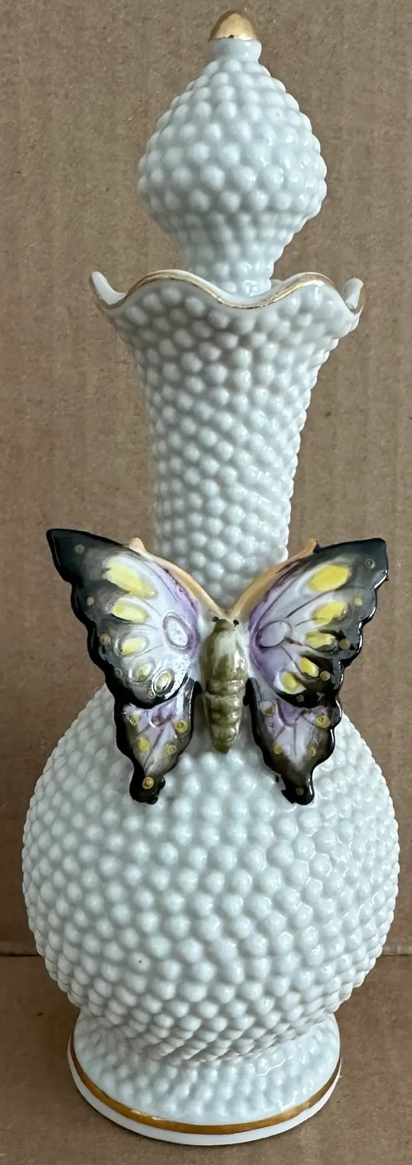 Hobnail Perfume Bottle Butterfly