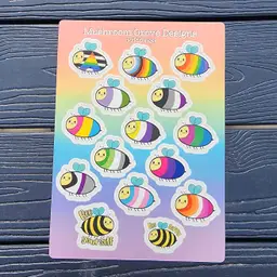 Pride Bees 5x7" Vinyl Sticker Sheet - Made by Me