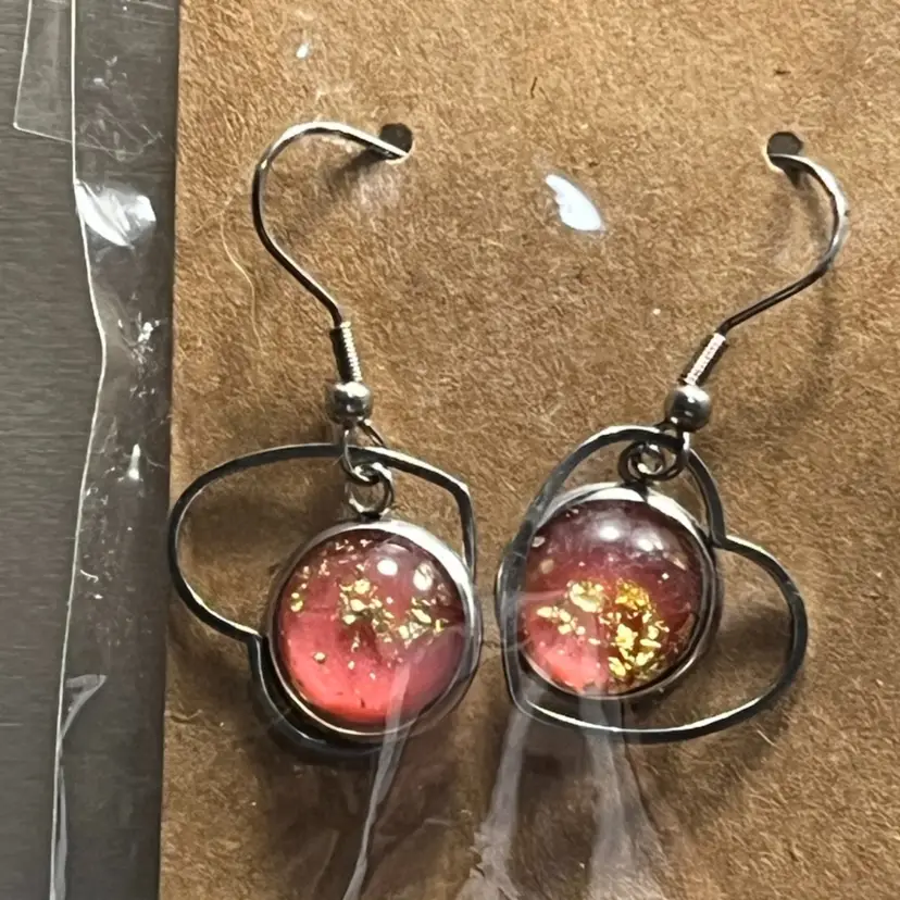 Dangle Foil/Glitter Earring Handmade By Me As Pictured