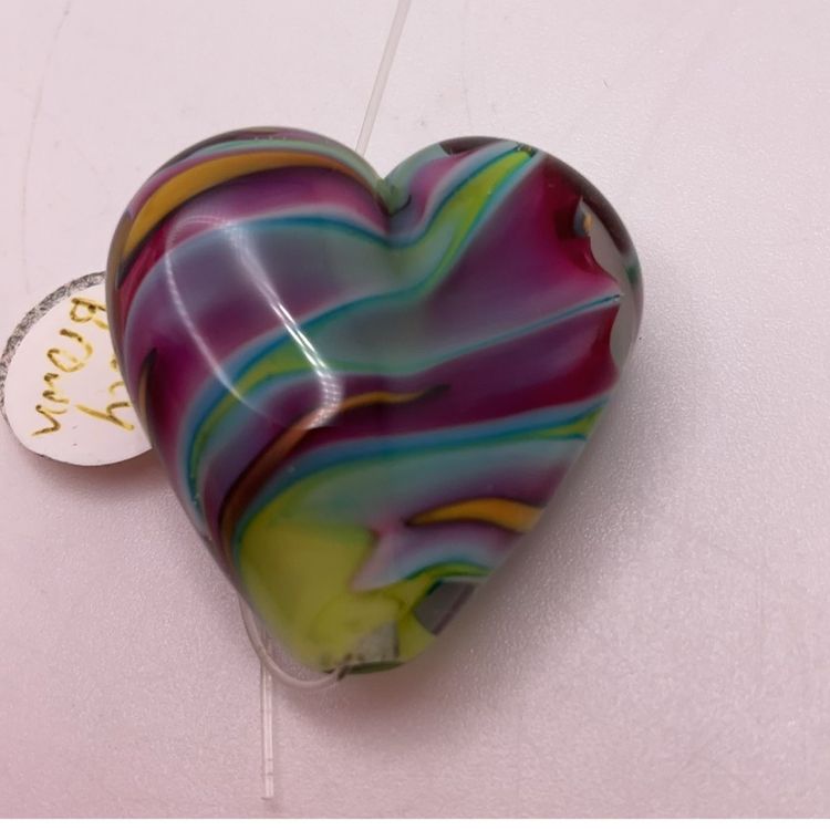 Multicolor Glass Bead by Lindy Brown Studio Art 1”