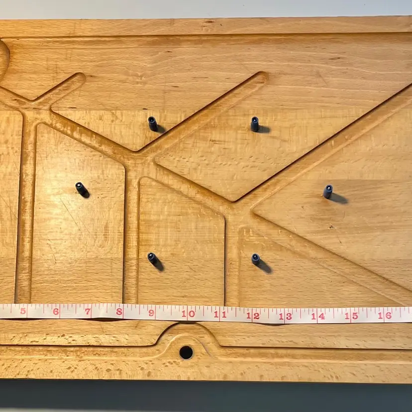 Vintage MCM Butcher Carving Board Handles Knobs Carving Lines