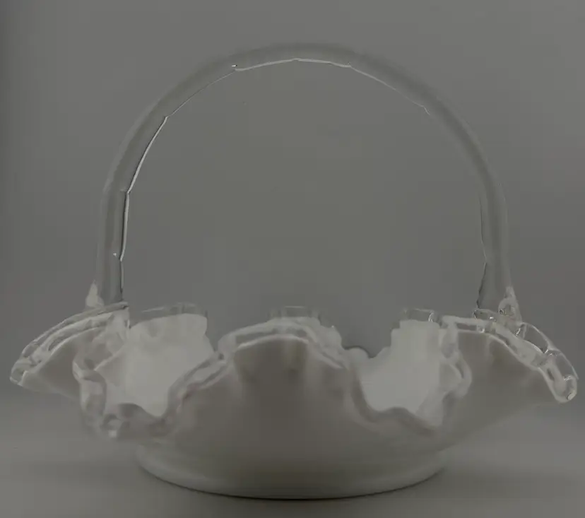 Fenton Silver Crest Ruffled Edge  Basket
