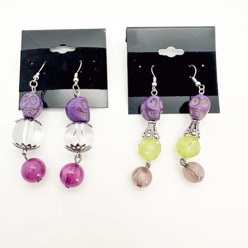 Purple Skull Earrings Halloween Earrings