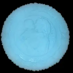 Mothers Day 1974 Fenton Blue Satin Glass 7.75” Decorative Plate