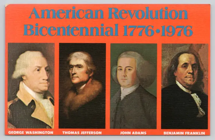 Postcard Founding Fathers of the American Revolution Bicentennial 1779-1976 - 20627